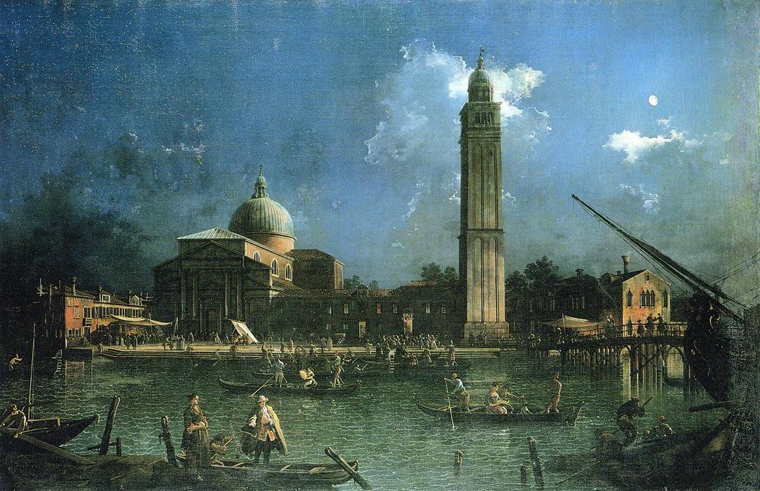 Nächtliche Feierlichkeiten Vor Der Kirche San Pietro Di Castello (auch Bekannt Als La Vigilia De San Pietro) — Giovanni Antonio Canaletto