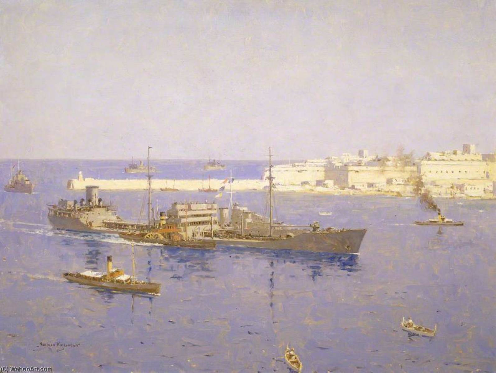 The 'ohio' Entering Malta, 14 August 1942 — Norman Wilkinson