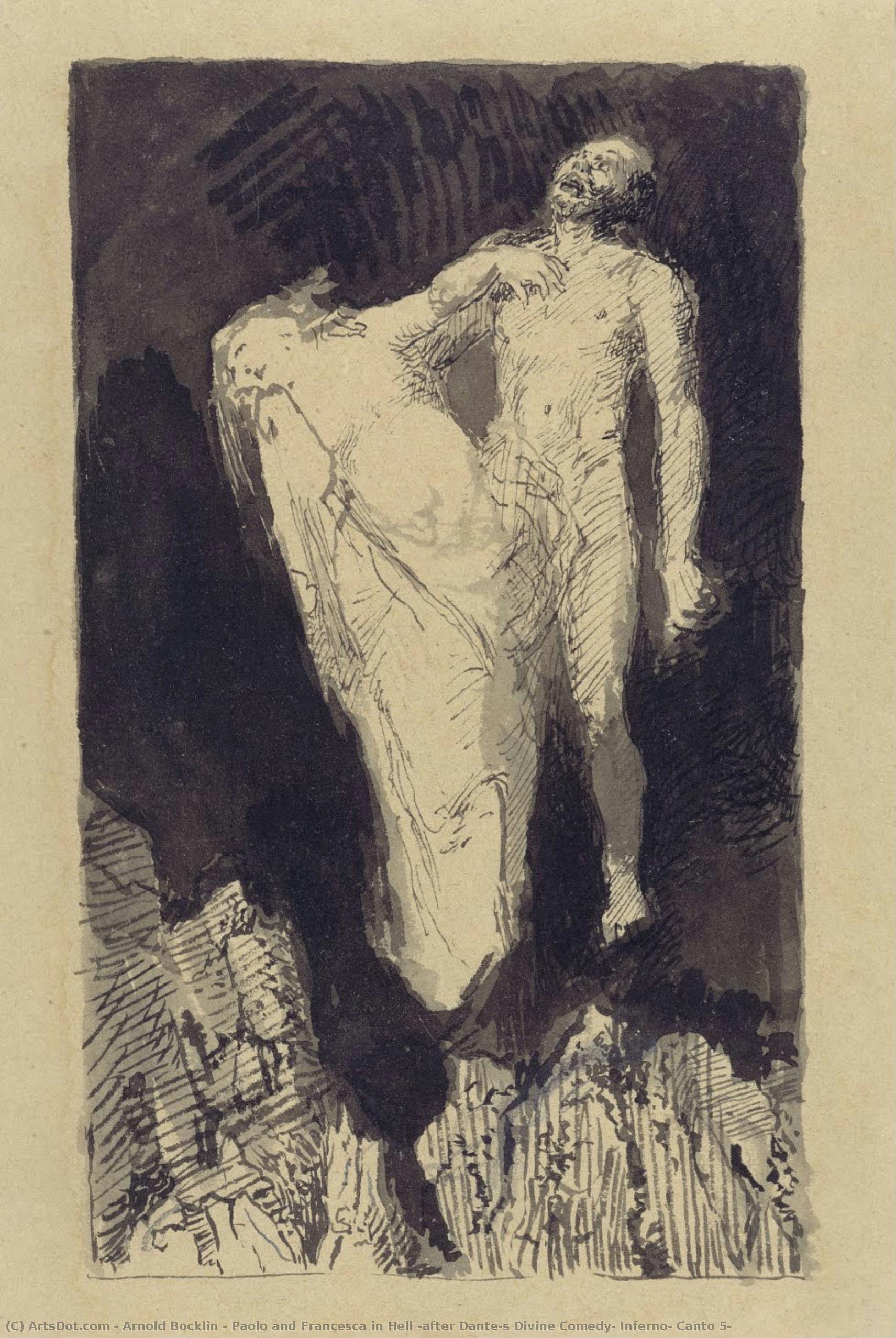 Paolo And Francesca In Hell (after Dante’s Divine Comedy, Inferno, Canto 5) — Arnold Böcklin