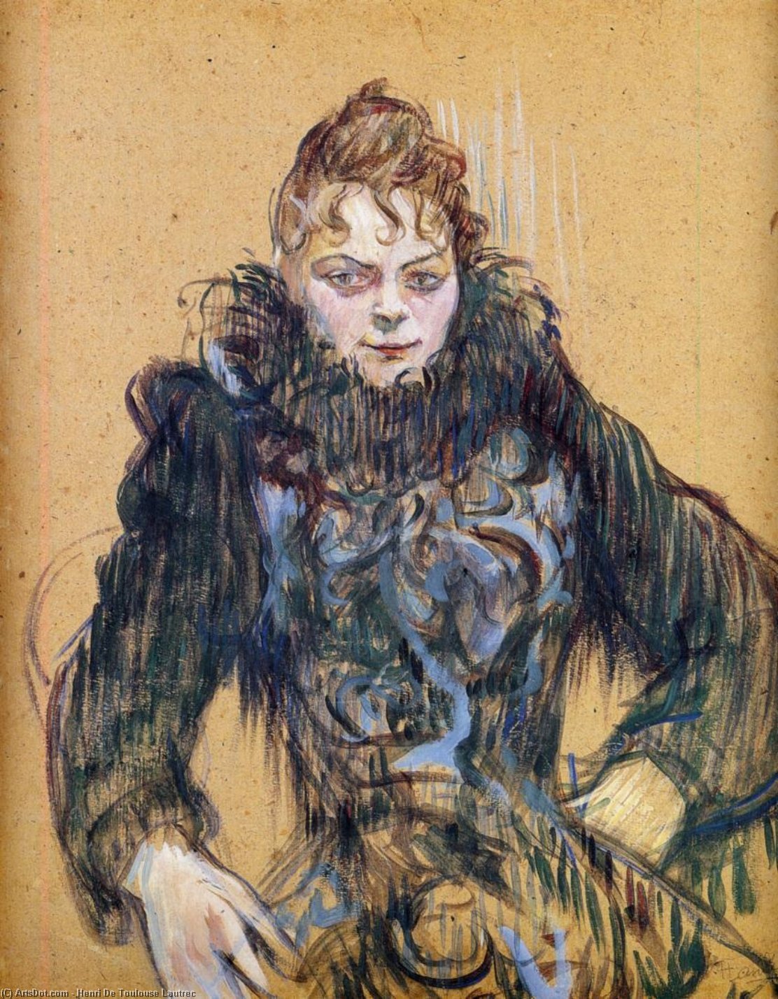 Woman With A Black Boa — Henri De Toulouse-lautrec