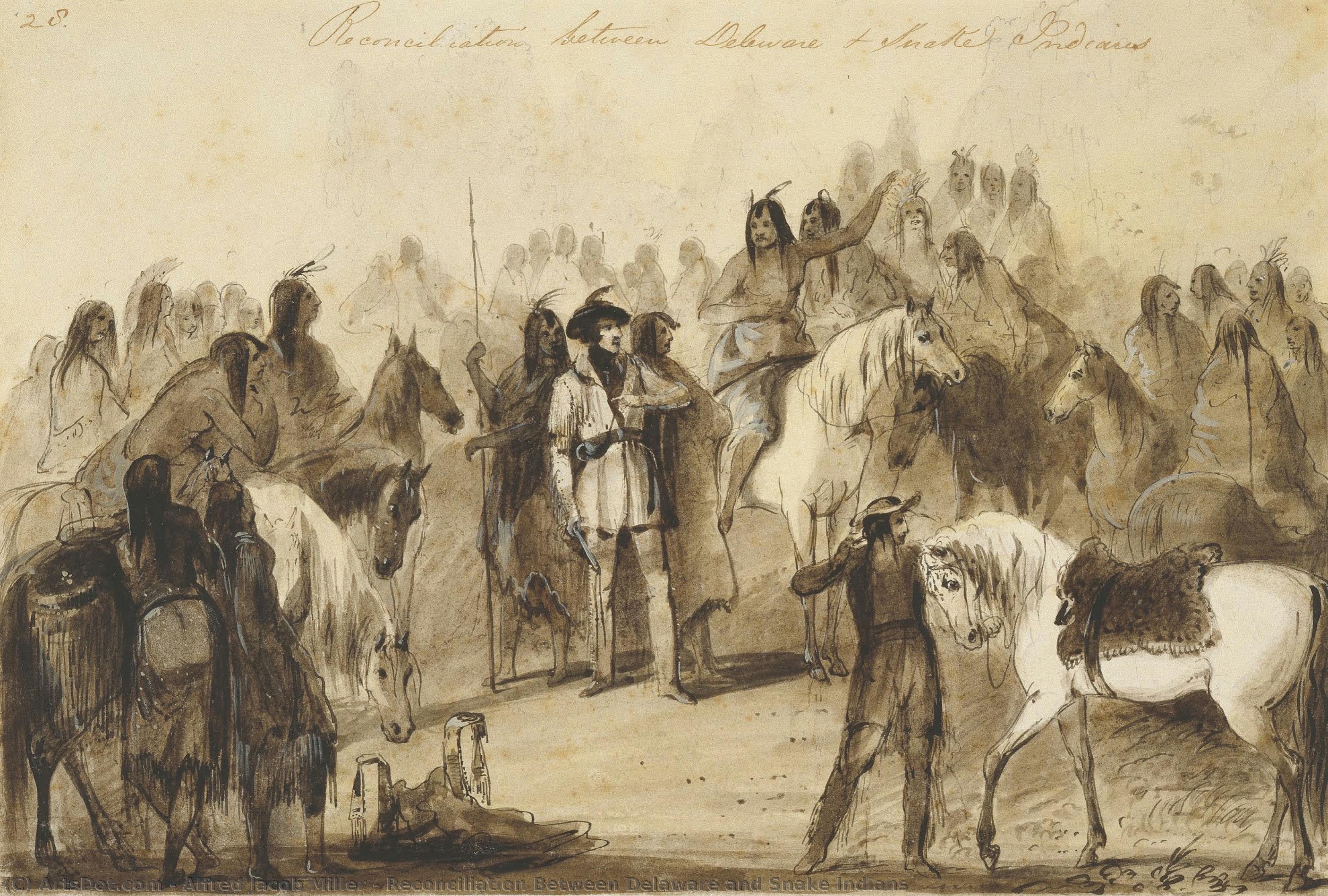 Reconciliation Between Delaware And Snake Indians — Alfred Jacob Miller