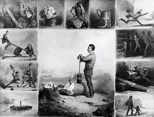 Abraham Lincoln, Rail Splitter, (painting) — David Gilmour Blythe
