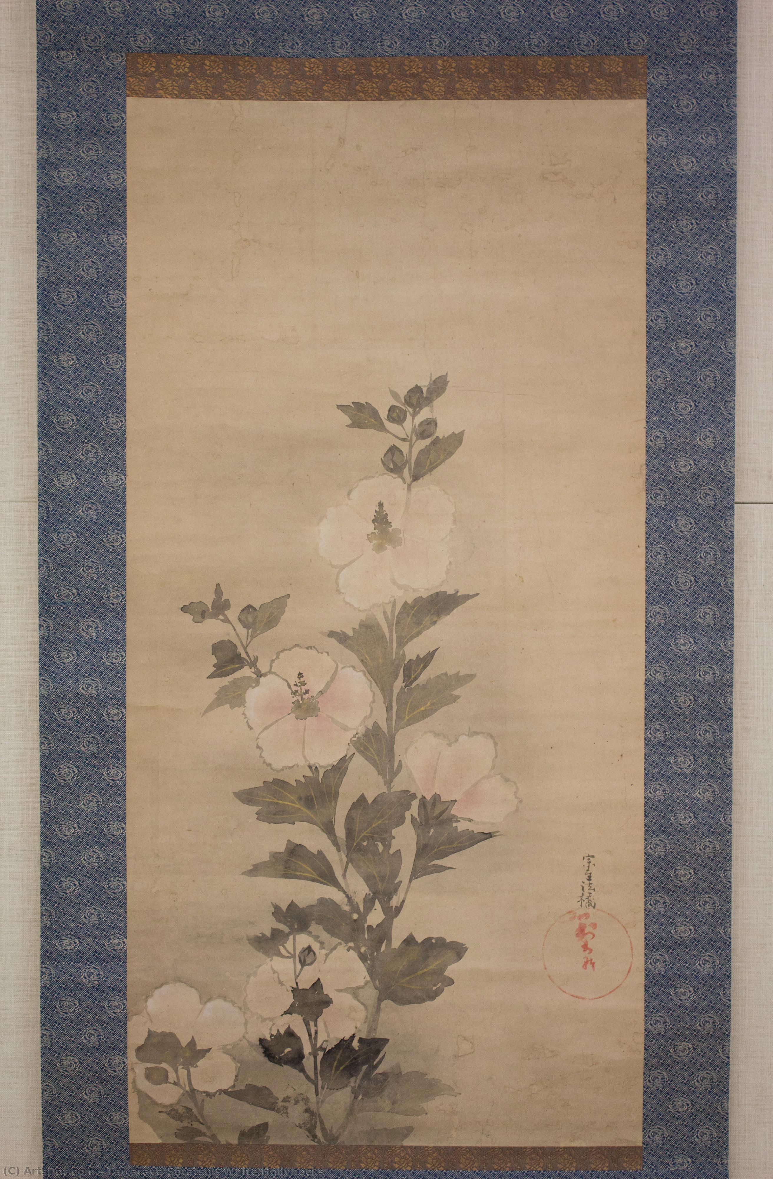 White Hollyhocks — Tawaraya Sōtatsu