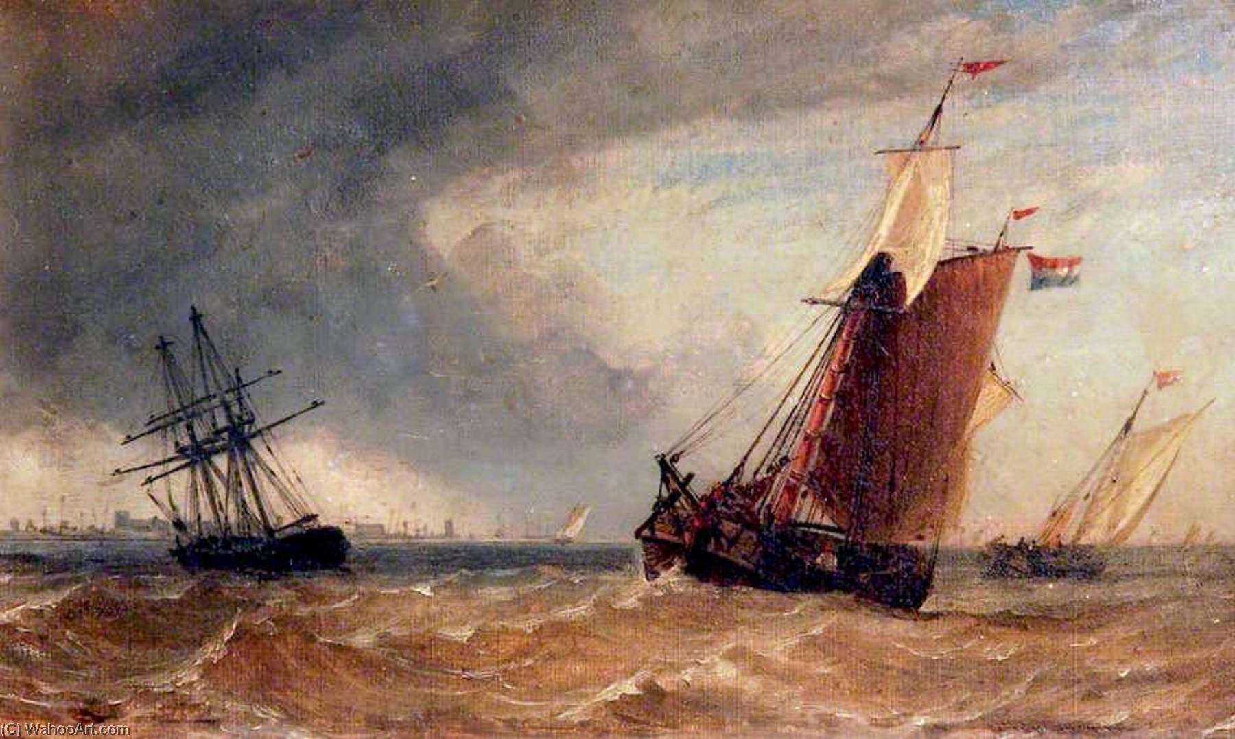 Dutch Shipping In Stormy Weather — Miles Edmund Cotman
