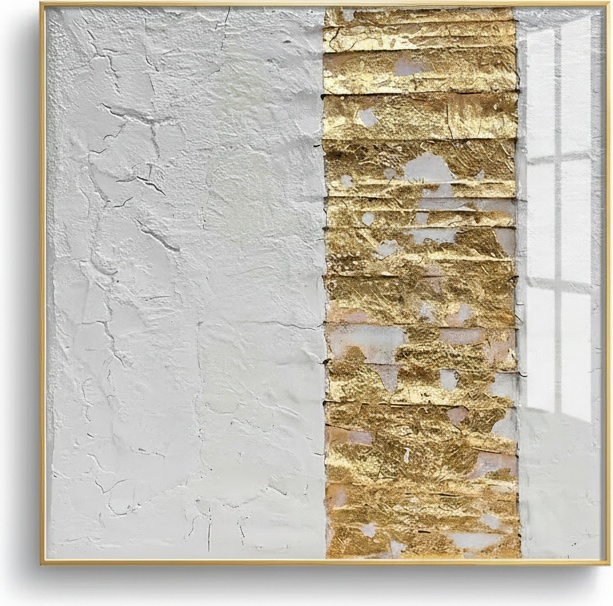 Gold Leaf & Textured Abstract Canvas Painting
