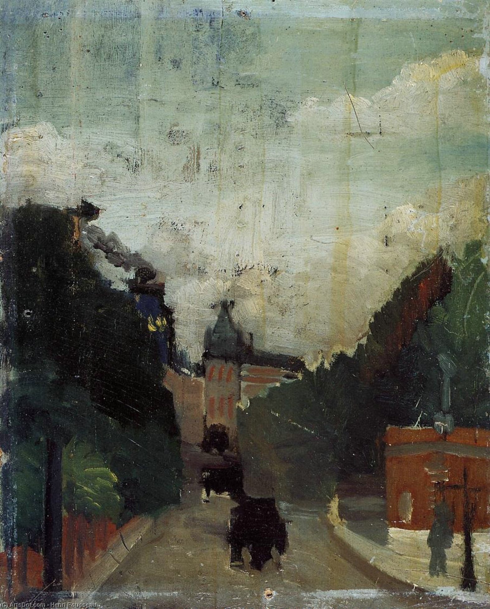 View Of The Palais Du Metropolitan (study) — Henri Julien Félix Rousseau (le Douanier)