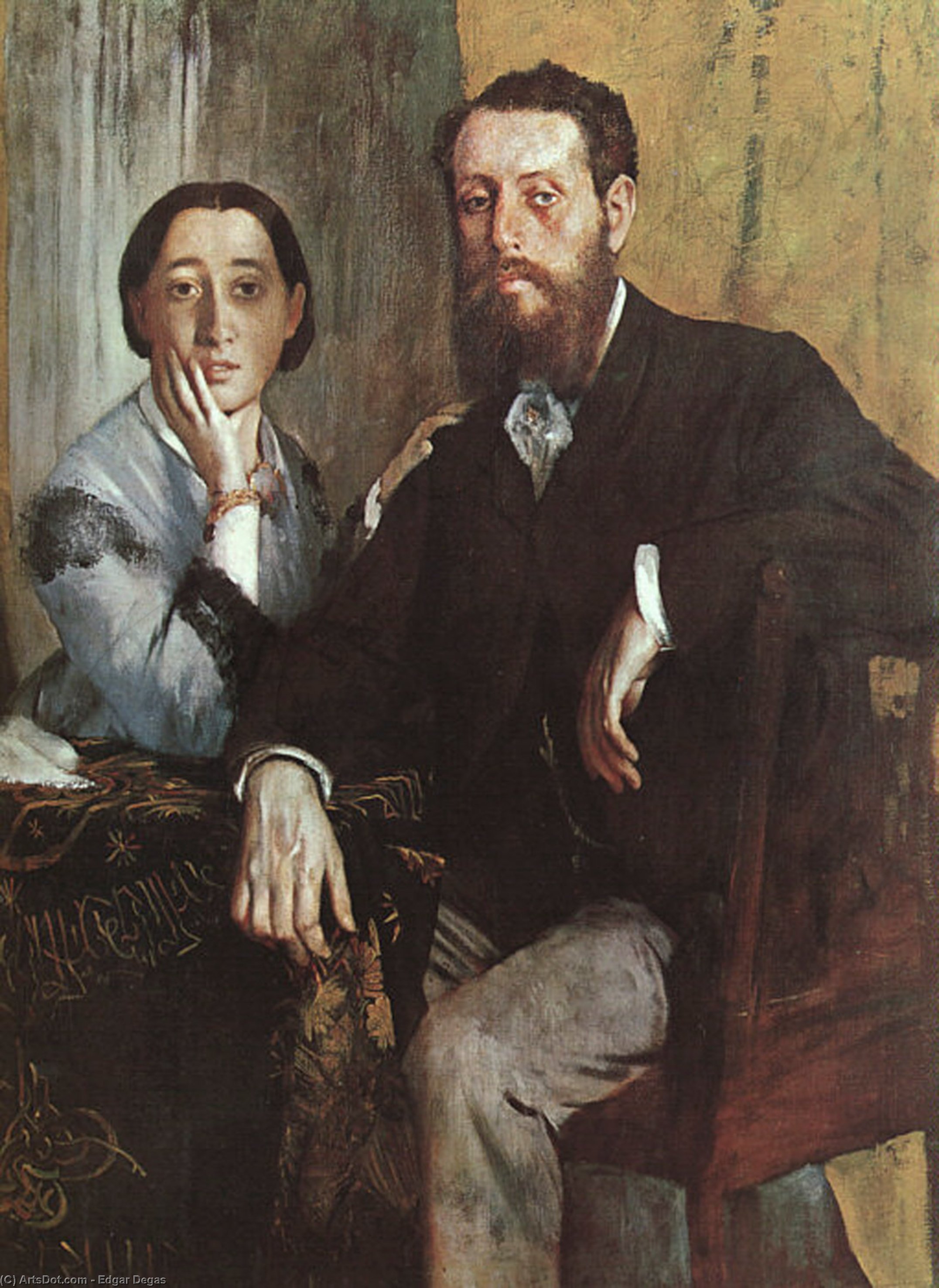The Duke And Duchess Morbilli, Approx. Oil On Ca — Edgar Degas
