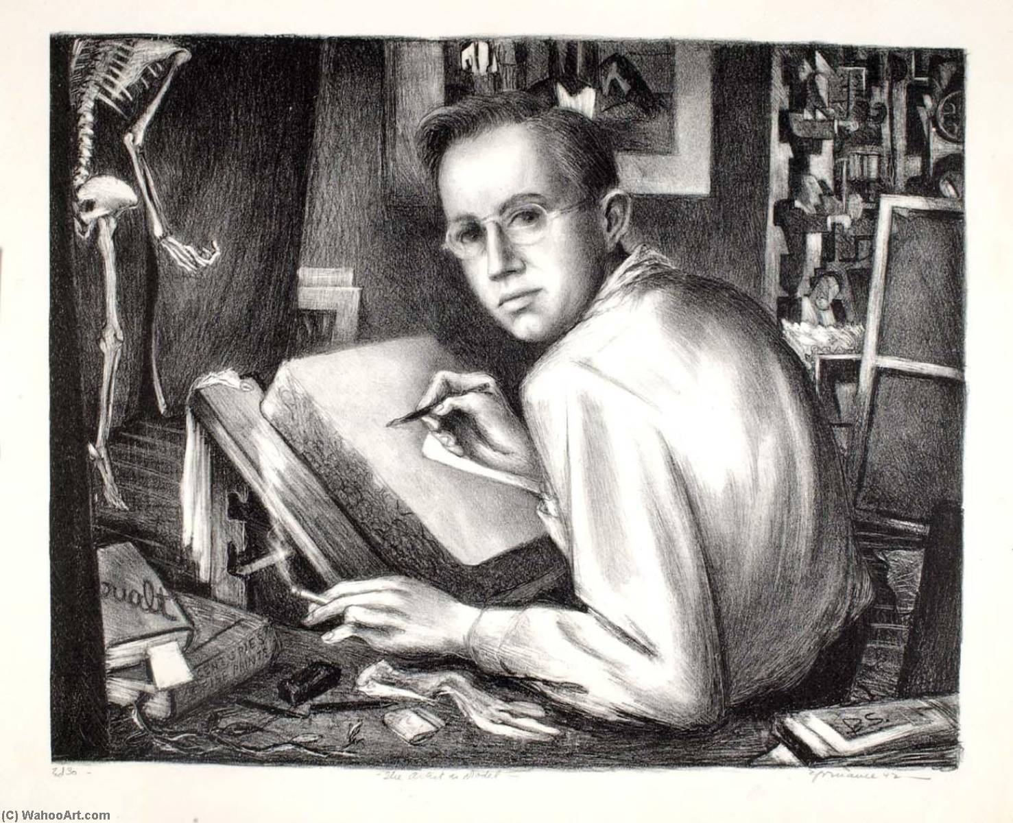 The Artist As Model (the Artist At Stone) — Benton Spruance