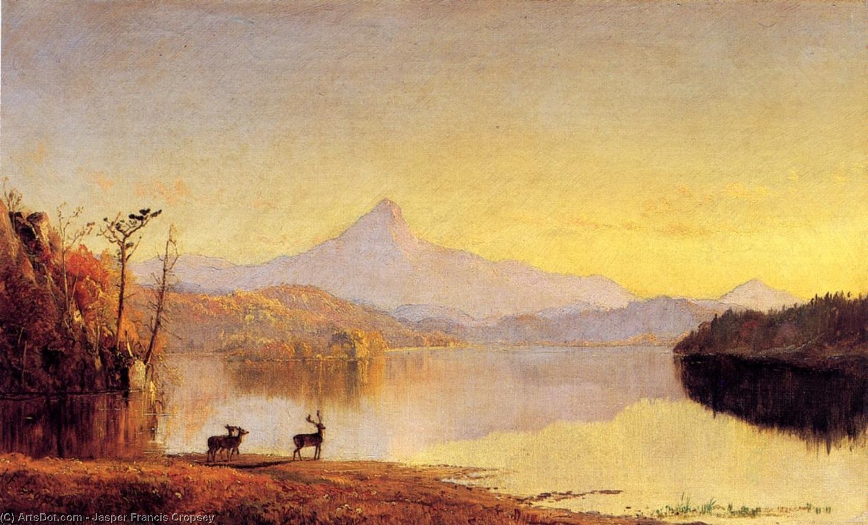 Lake Scene, Mount Chocorua — Jasper Francis Cropsey