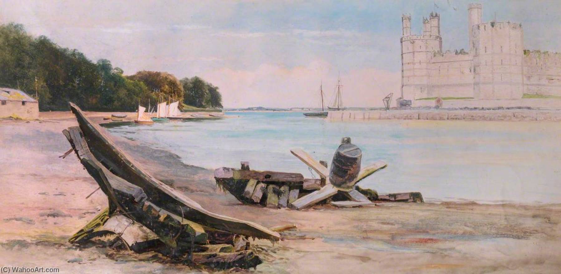 Caernarfon Castle From The Opposite Side Of The Point — Frederick William Hayes