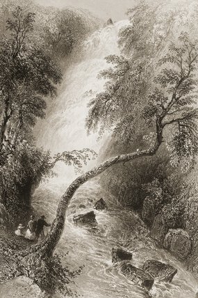 Turc Waterfall — William Henry Bartlett