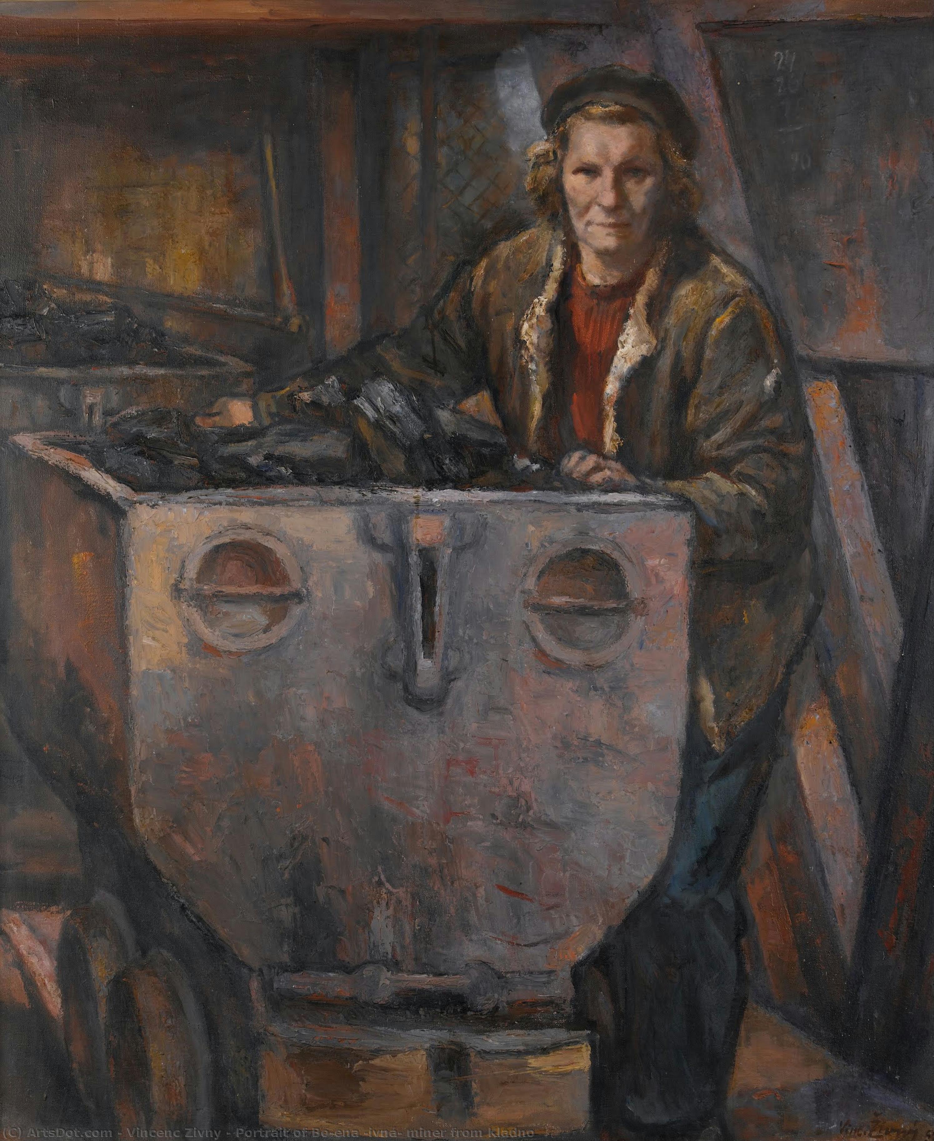 Portrait Of Božena Živná, Miner From Kladno — Vincenc Zivny