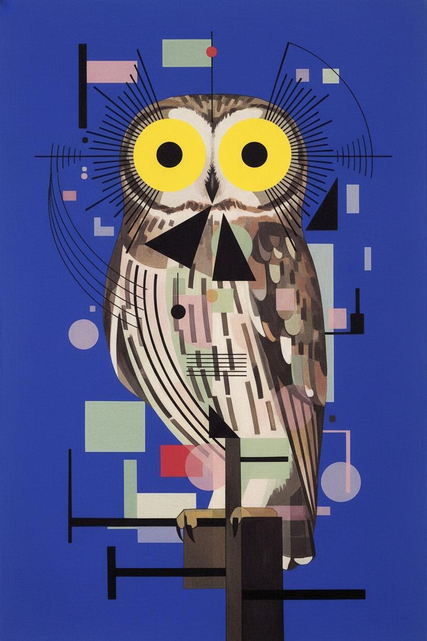 Geometric Nocturne: The Analytical Wisdom Of Strigiformes — Jeanne Marchand