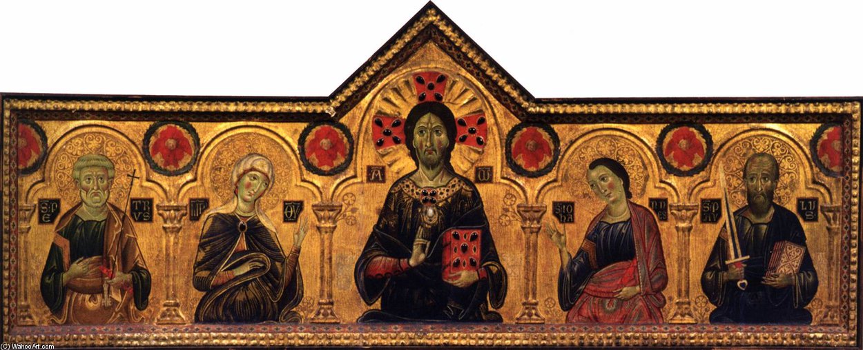 Christ The Redeemer And Four Saints — Meliore Of Jacopo