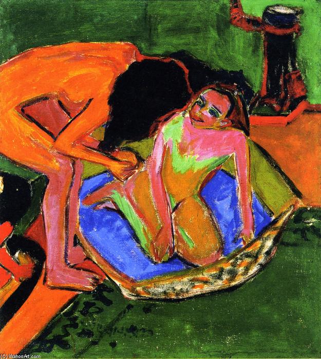 Two Nudes With Bathtub And Oven — Ernst Ludwig Kirchner