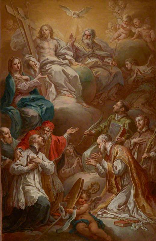 The Virgin Recommending A Group Of Saints To The Holy Trinity — Sebastiano Conca