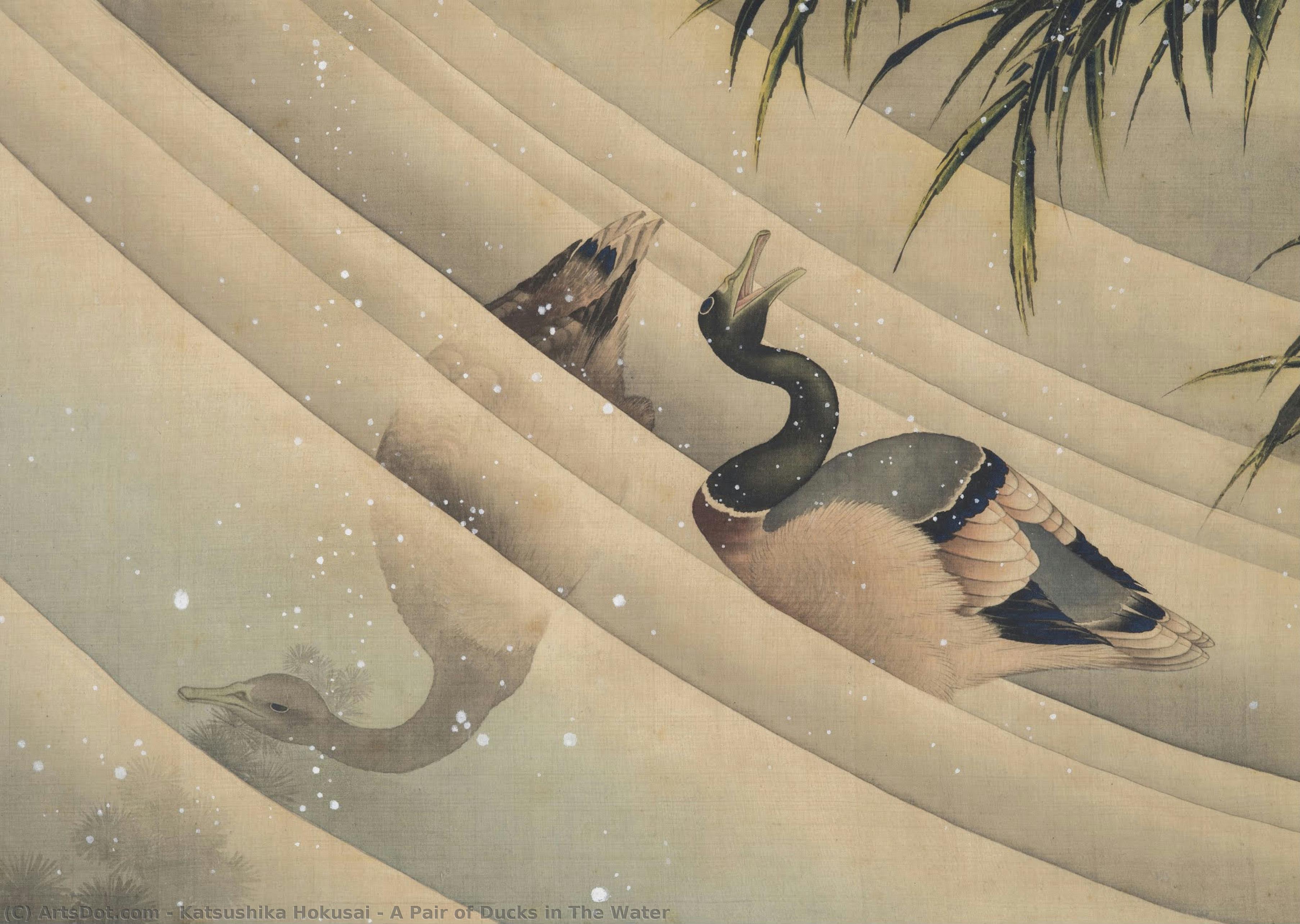 A Pair Of Ducks In The Water — Katsushika Hokusai