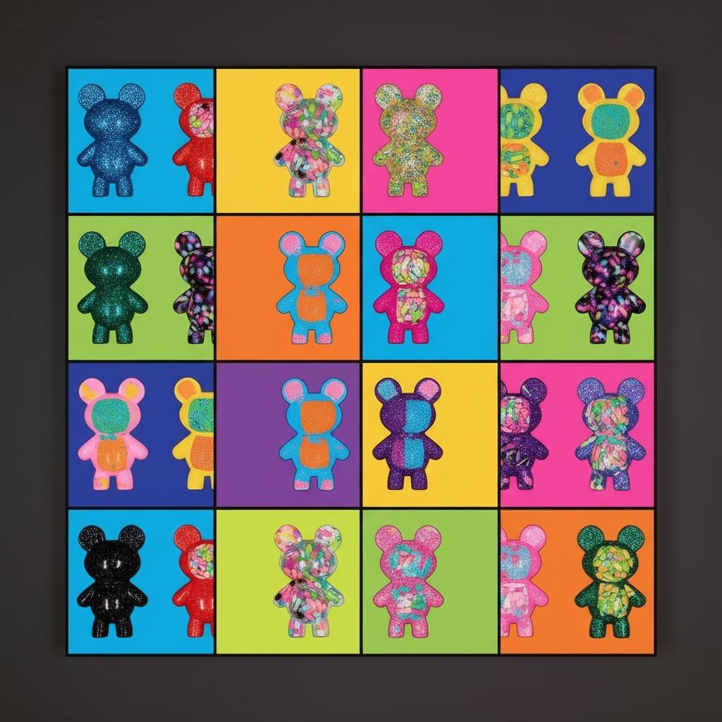 Prismatic Rhythm In Twelve Cells: A Vibrant Geometric Dance Of Polychromatic Silhouettes — Pauline Sanchez