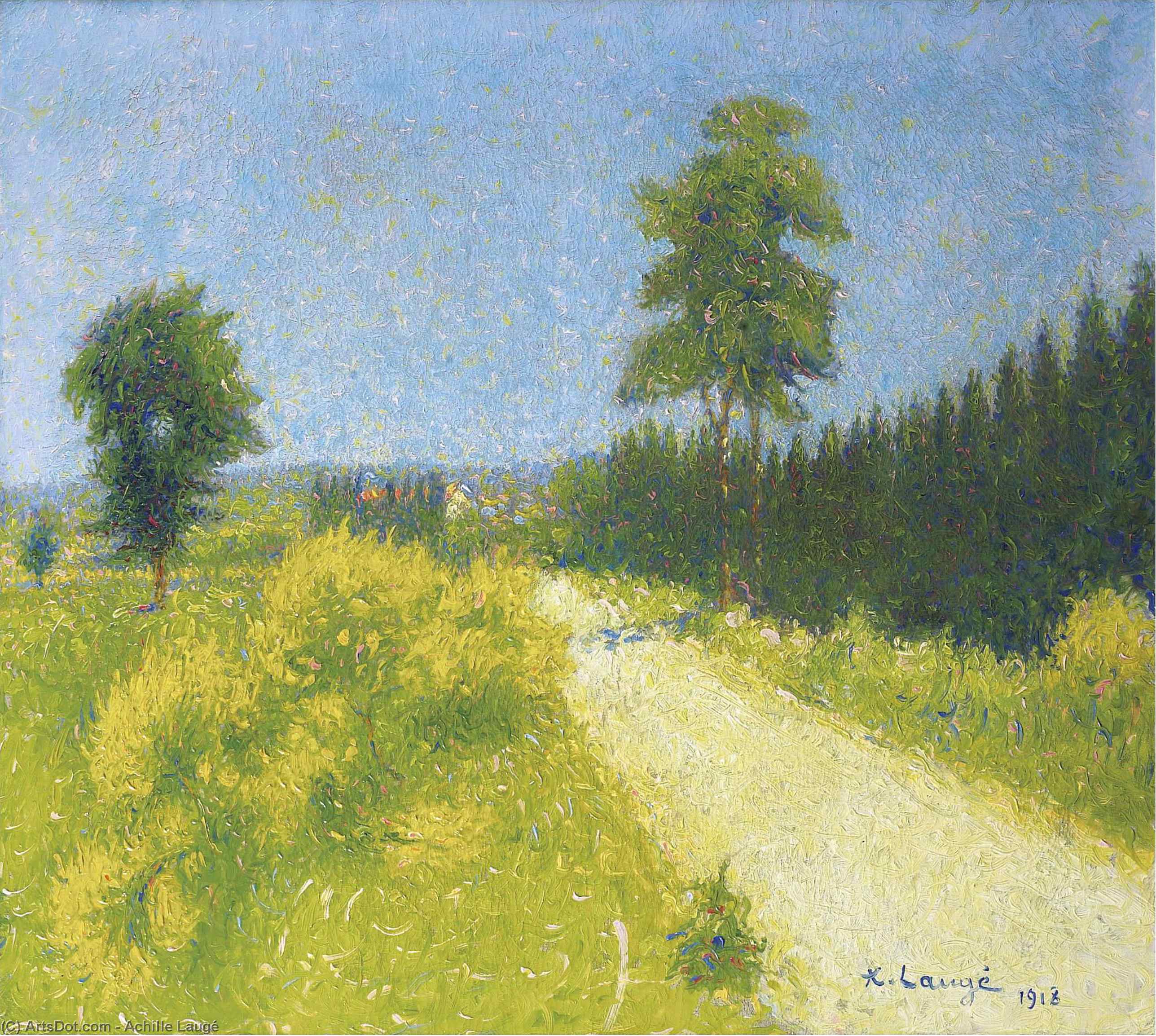 The Road Of Belveze Near Revesible Station, (1918) — Achille Laugé