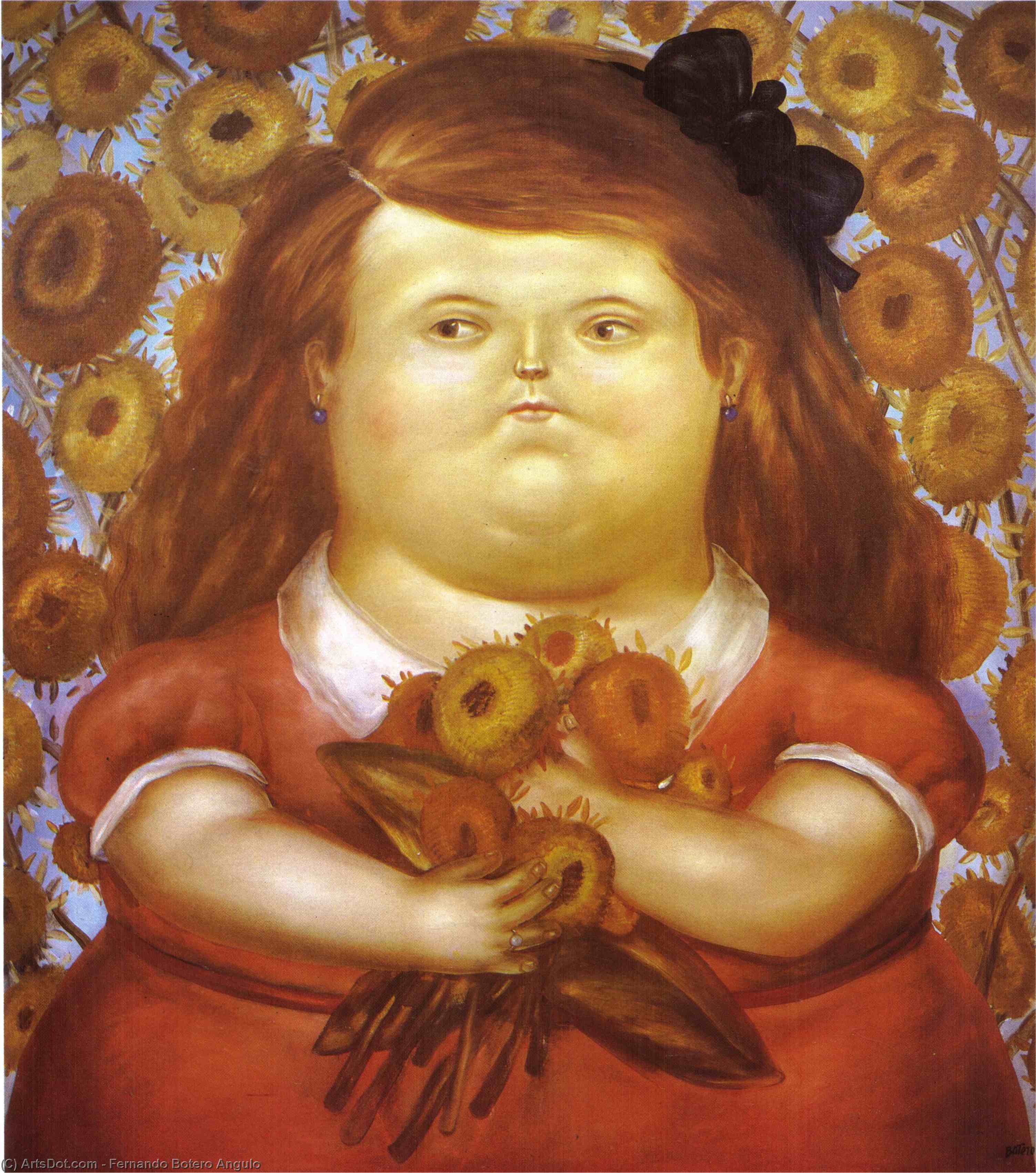 Femme Aux Fleurs — Фернандо Ботеро