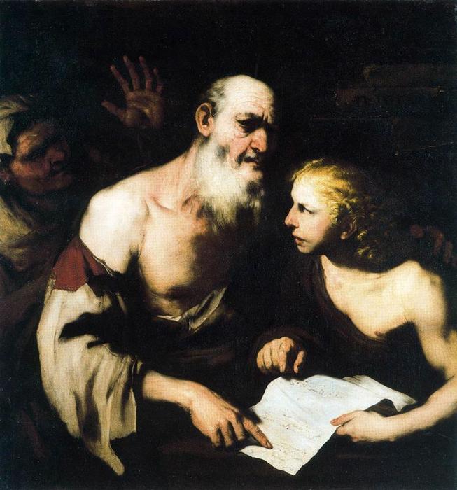 Socrates And Alcibiades Santippe — Luca Giordano