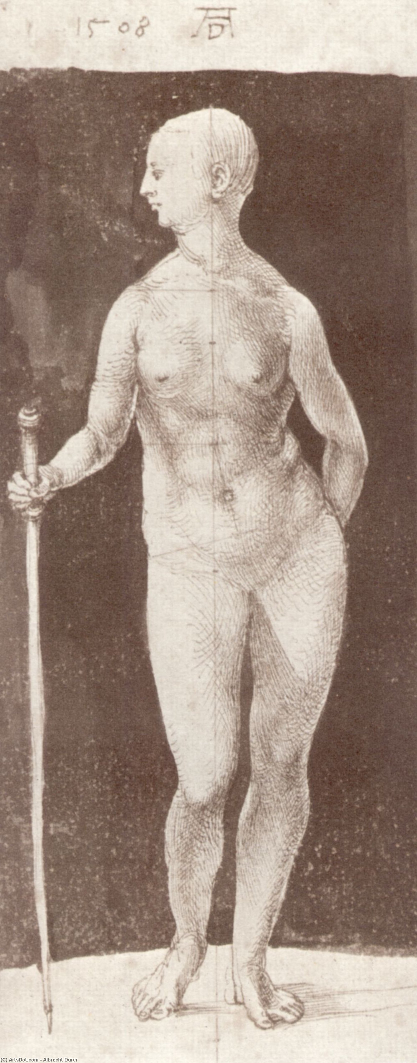 Standing Female Nude With Baton In The Right — Albrecht Dürer