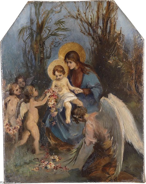 Ein Blumenkranz Fur Das Jesuskind — Carl Rahl