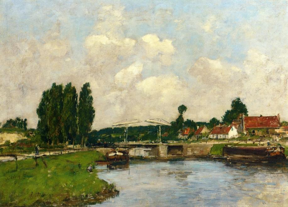 The Lock At Saint-valery-sur-somme — Eugène Louis Boudin