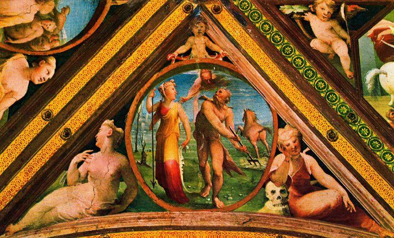 Pennacchio With The Contest Between Minerva Neptune — Domenico Di Pace Beccafumi
