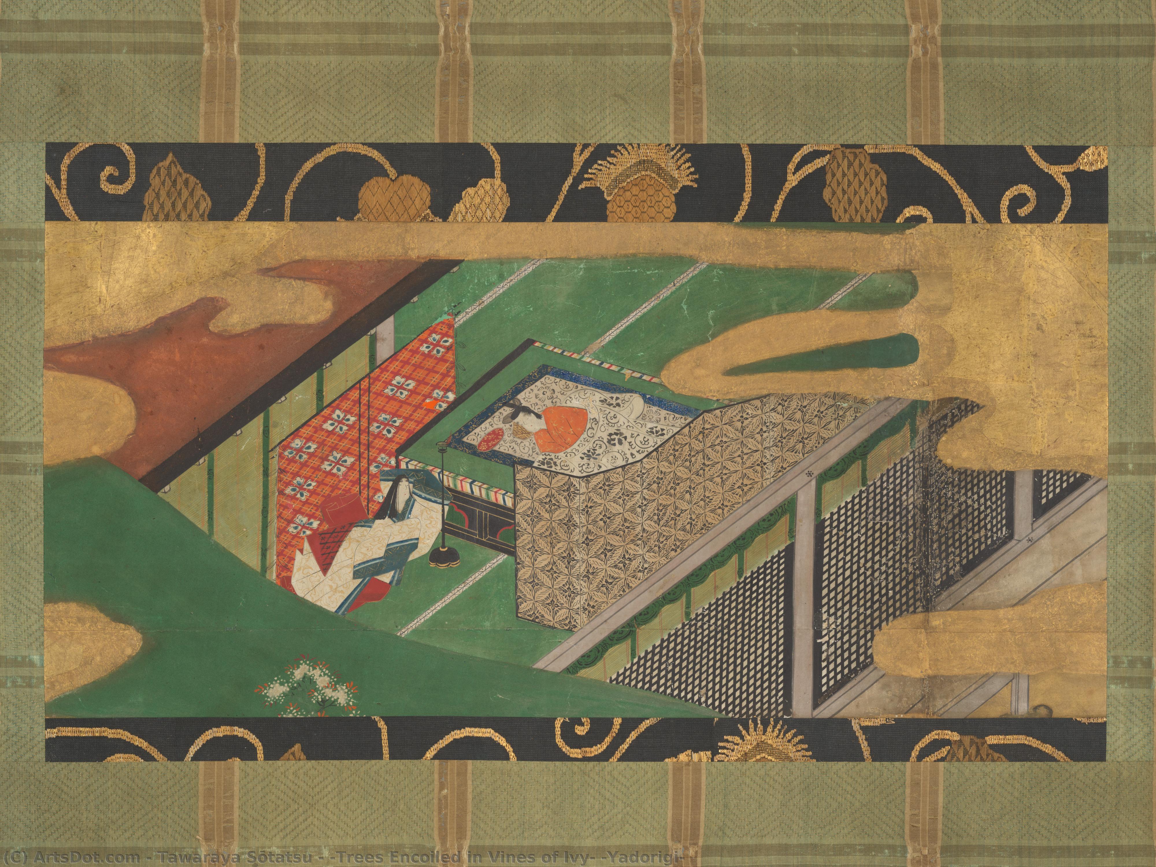 “trees Encoiled In Vines Of Ivy” (yadorigi) — Tawaraya Sōtatsu