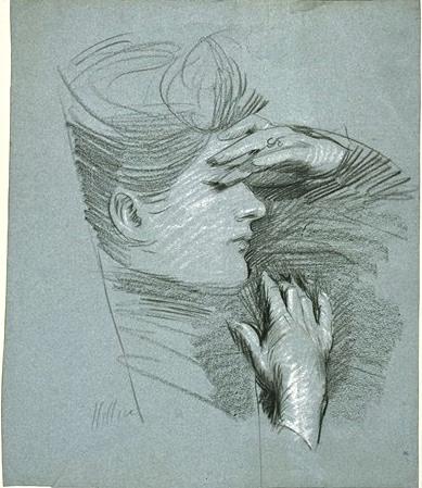 Portrait Of Madame Helleu, Bust, In Profile — Paul César Helleu