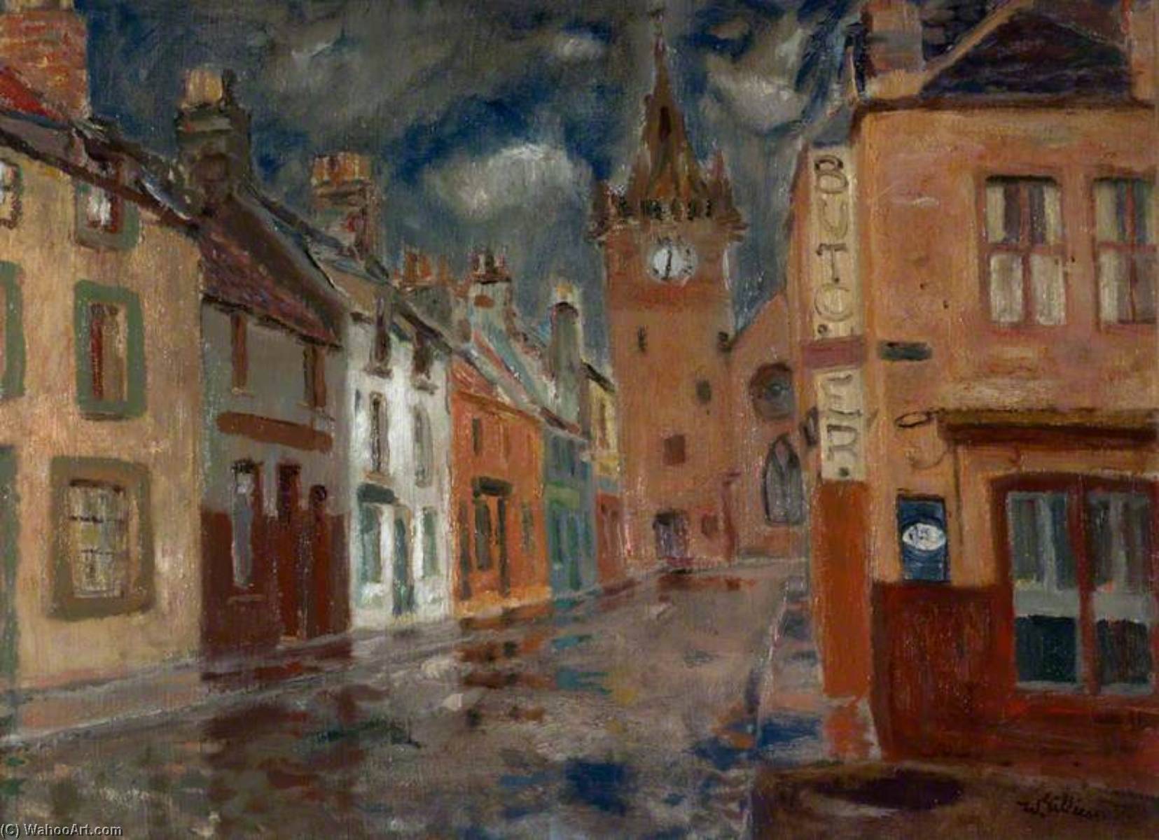 Rainy Day, Pittenweem — Sir William George Gillies