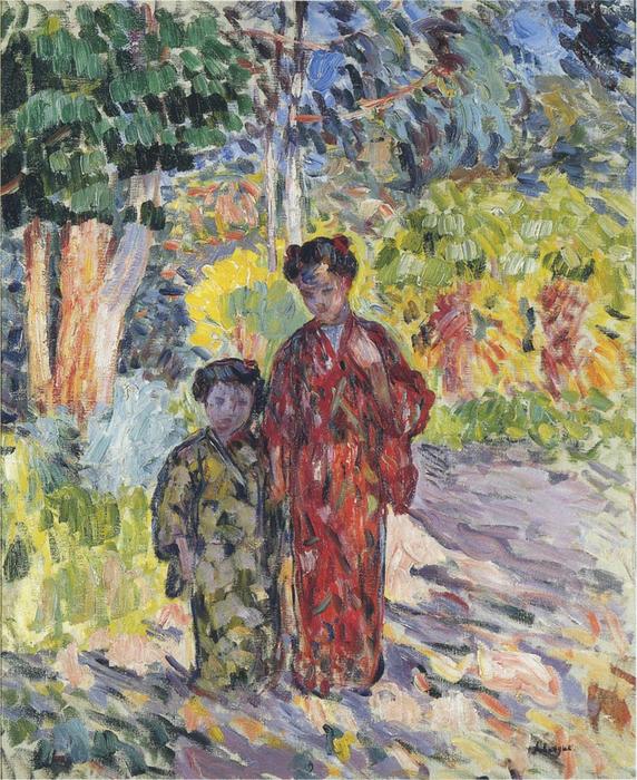 Marthe And Nono In Japanese Robes — Henri Lebasque