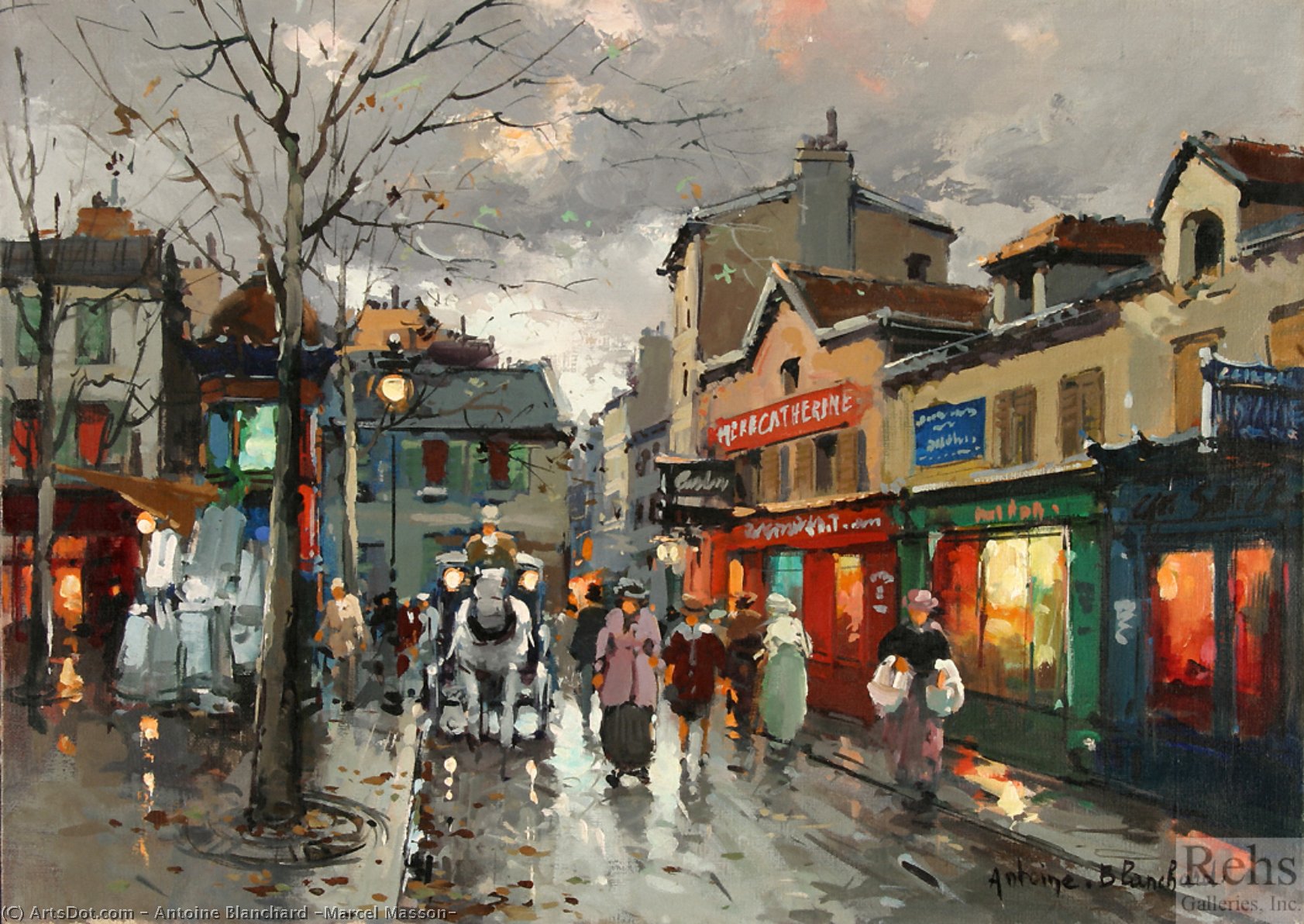 Rue Norvins, Place Du Tertre Montmartre — Antoine Blanchard (marcel Masson)