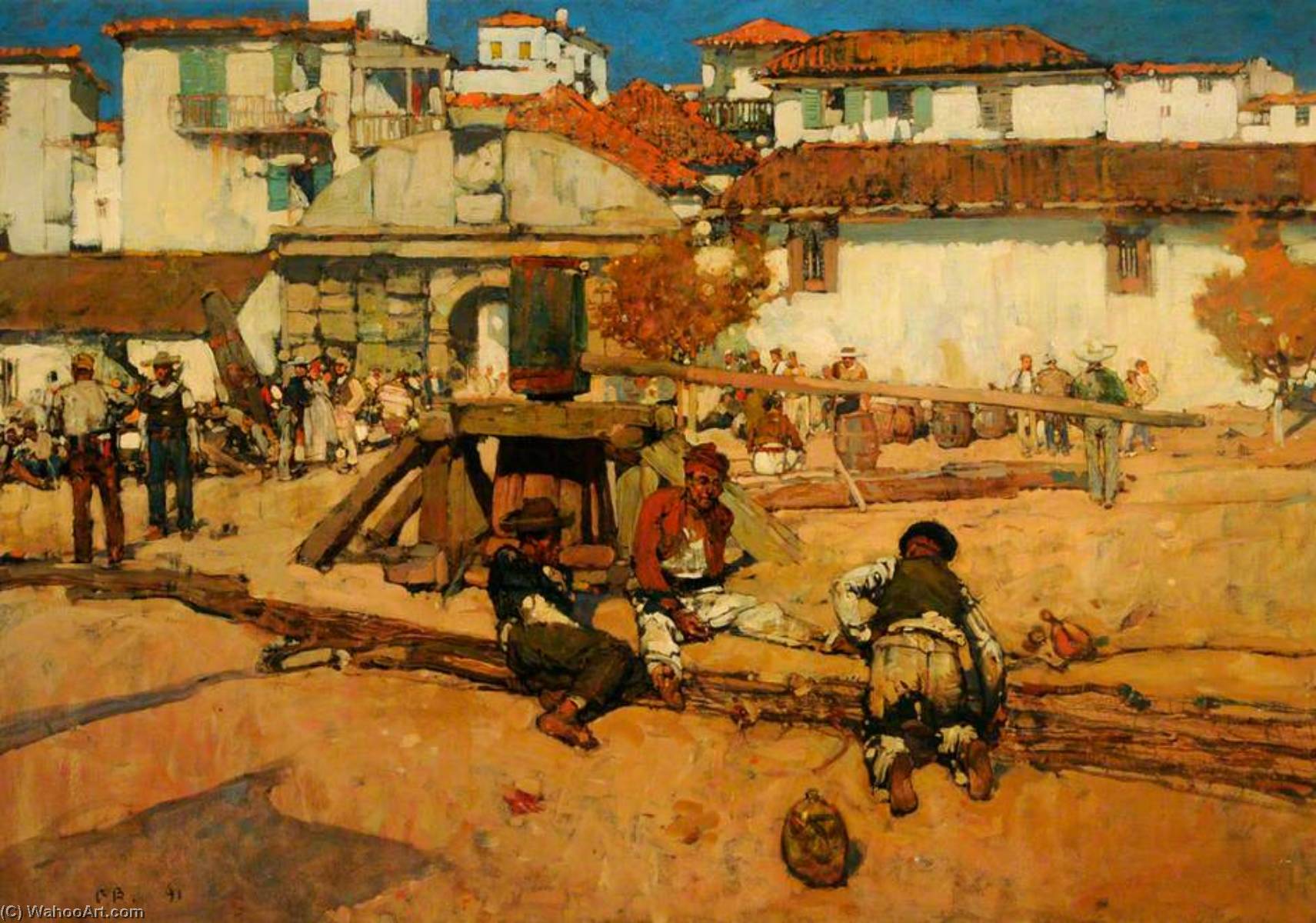 Fishermen At Funchal, Maderia, Portugal — Френк Брангвин