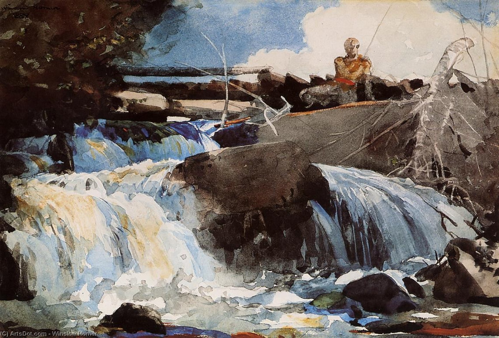 El Lanzamiento En Las Cataratas — Winslow Homer