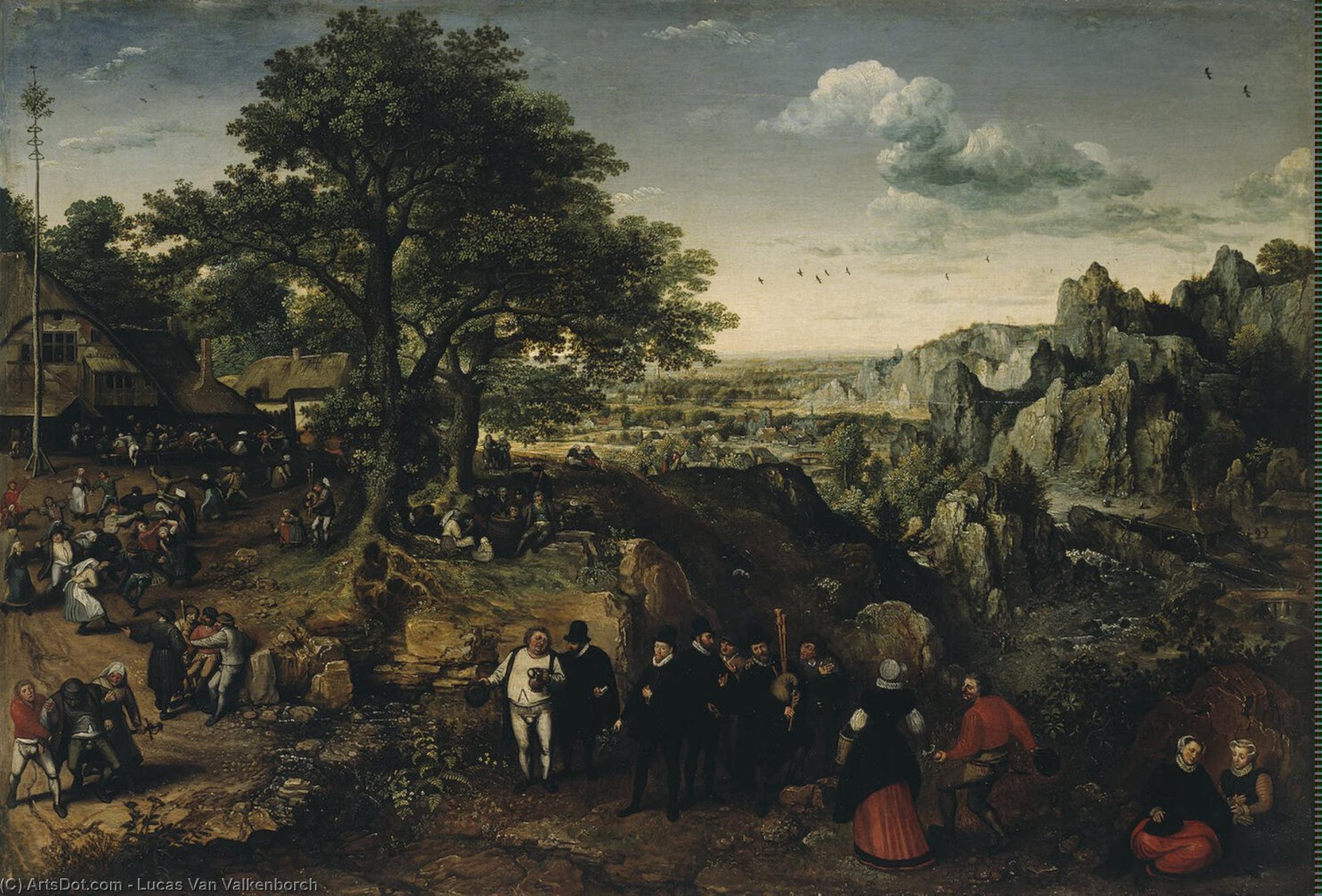 Landscape With A Rural Festival — Lucas Van Valkenborch