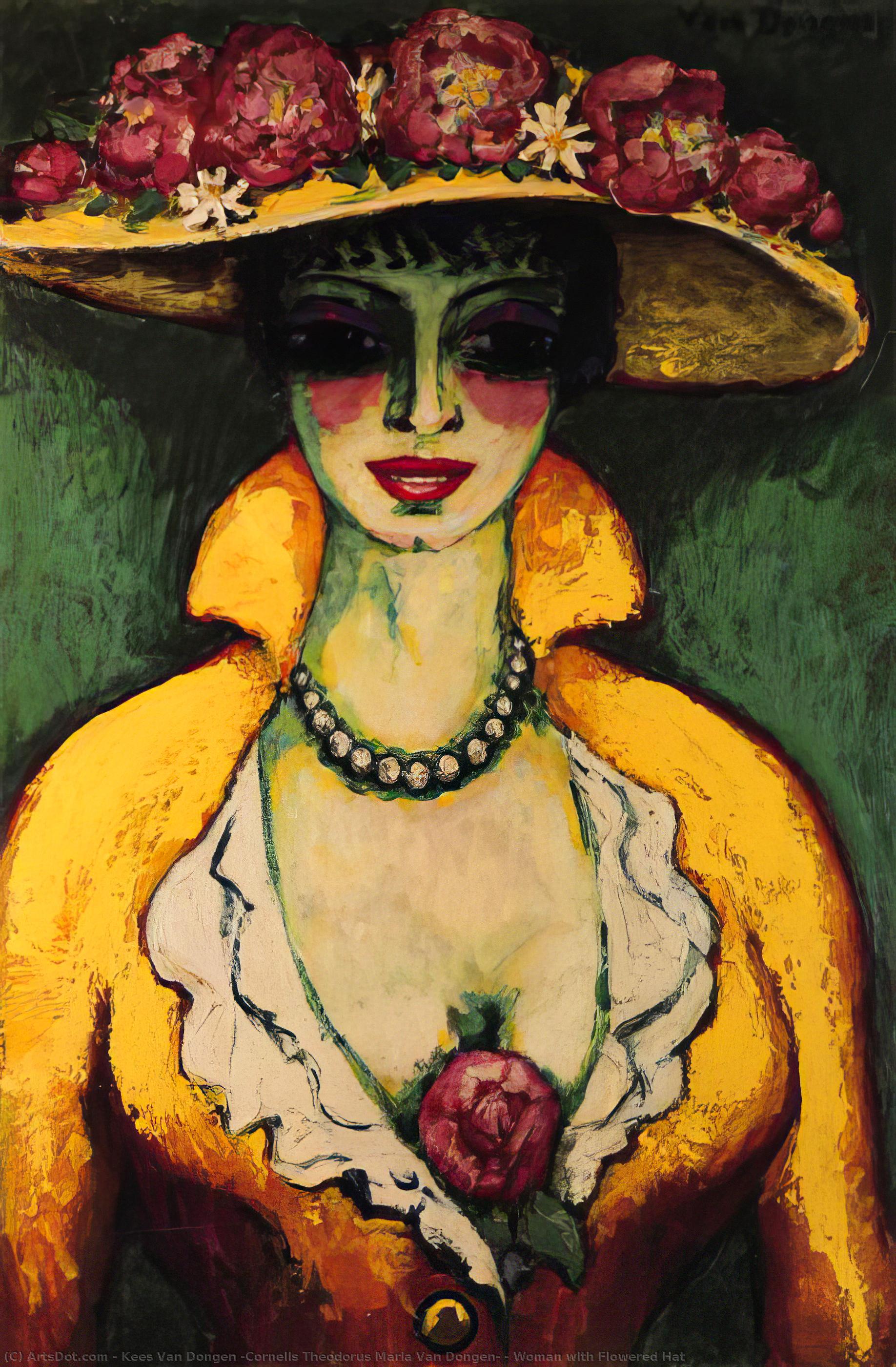 Žena Sa Šeširom Od Cveća — Kees Van Dongen (cornelis Theodorus Maria Van Dongen)