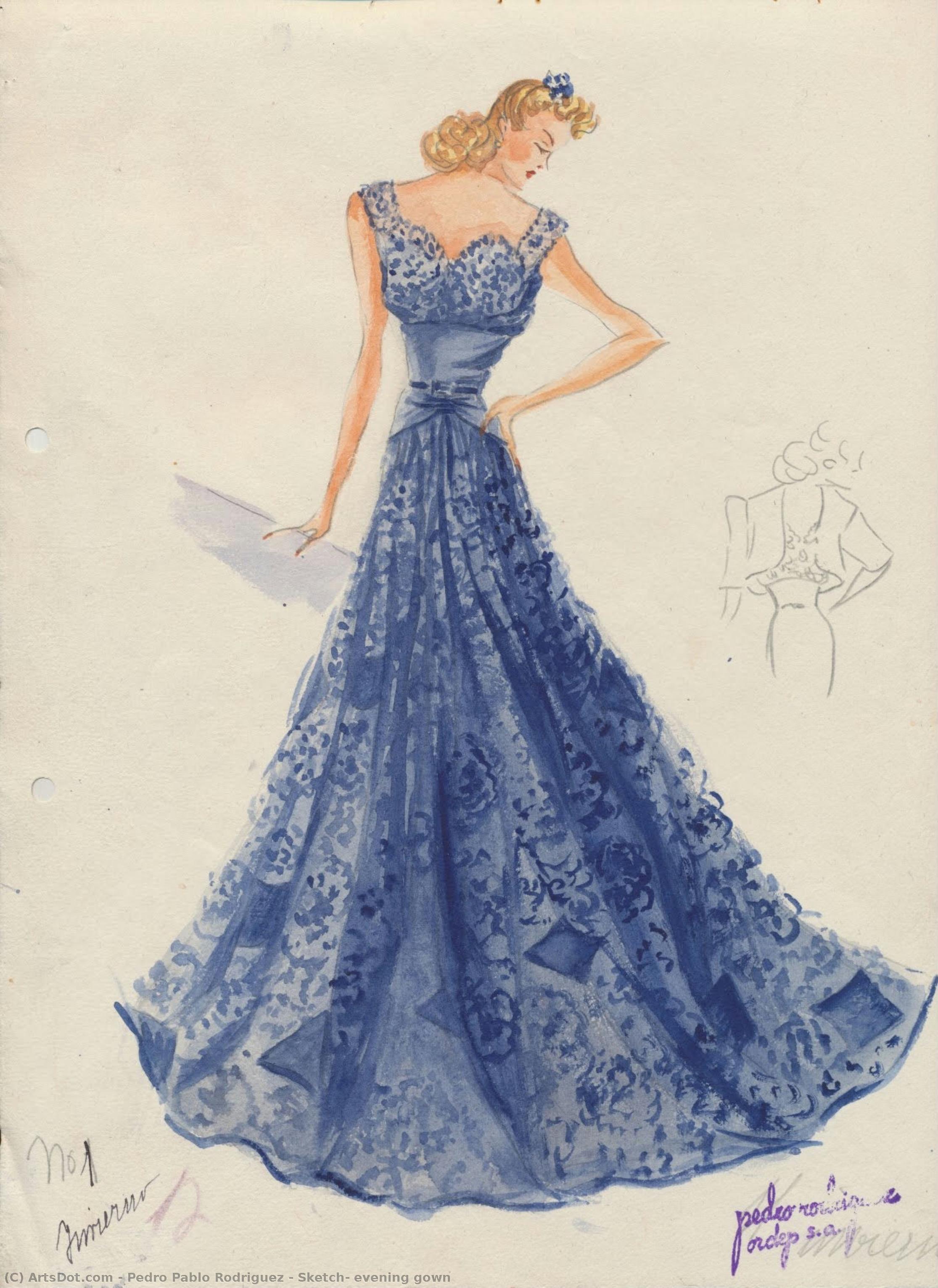 Sketch, Evening Gown — Pedro Pablo Rodriguez