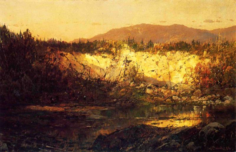 Shadows Rising And Sun Setting, New Hampshire — William Louis Sonntag