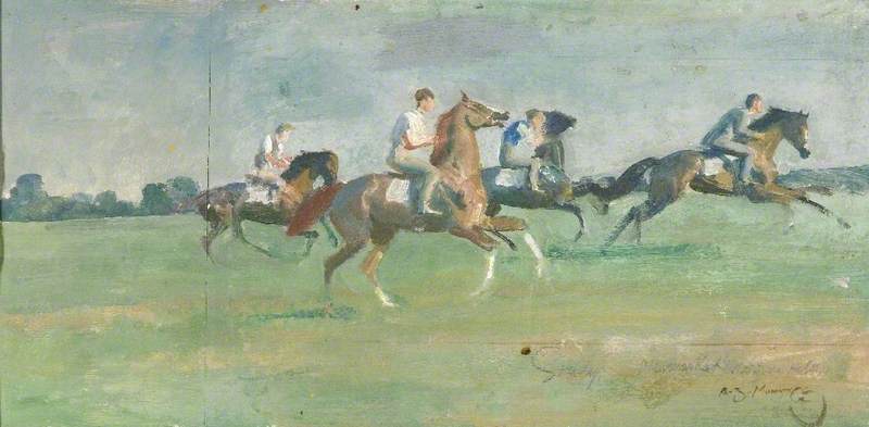 Exercising Horses On Warren Hill, Newmarket — Sir Alfred James Munnings