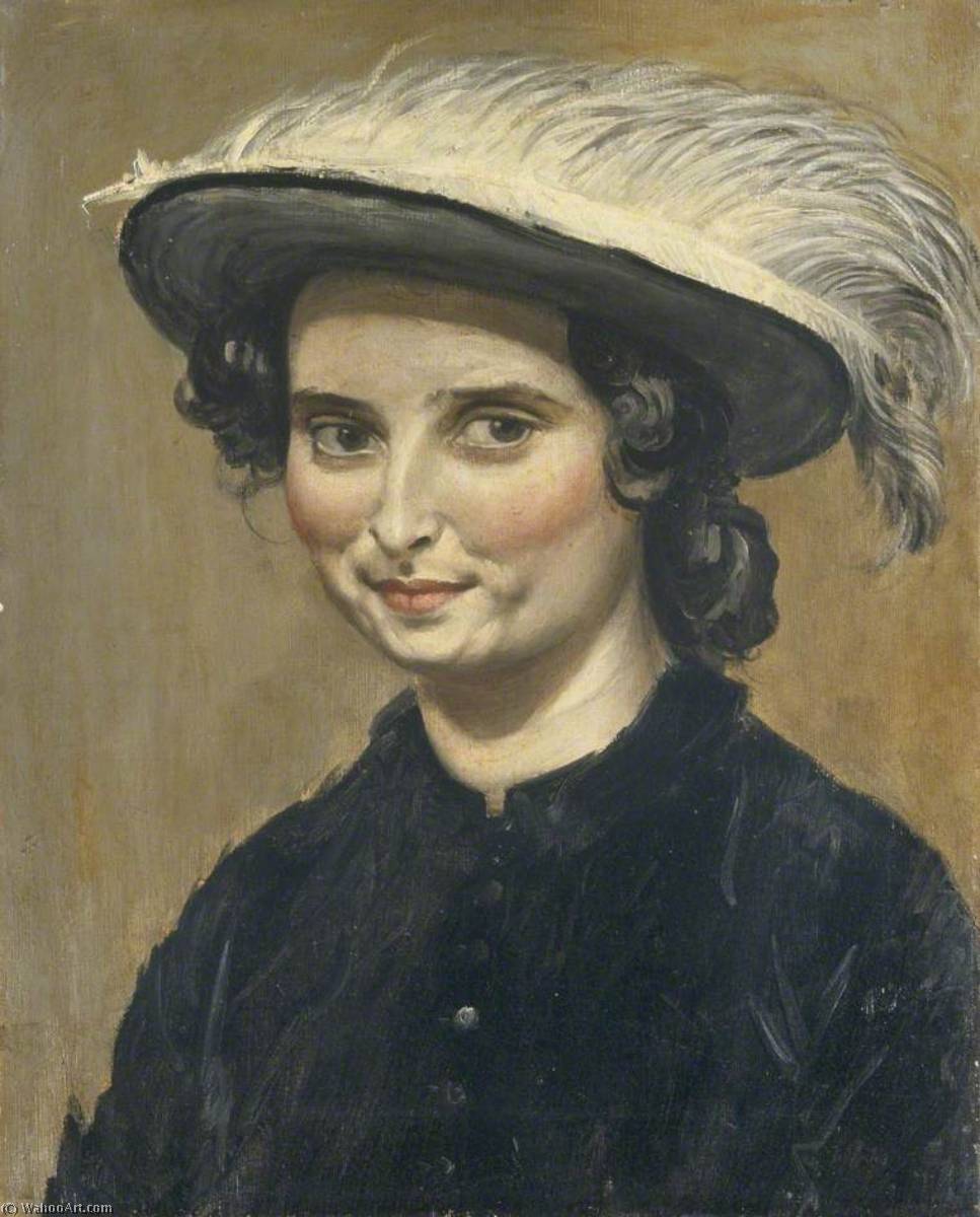 Dorelia Mcneill (1881–1969), In A Feathered Hat — Augustus Edwin John
