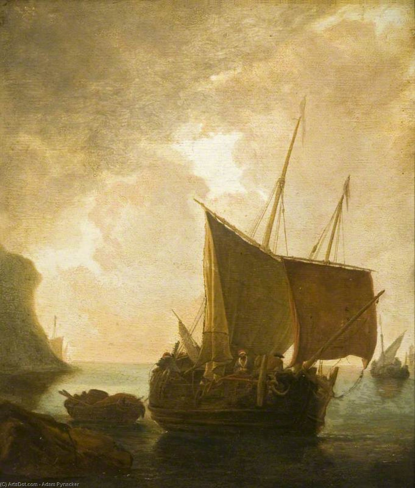 Harbour Scene With Fishing Boats — Adam Pynacker