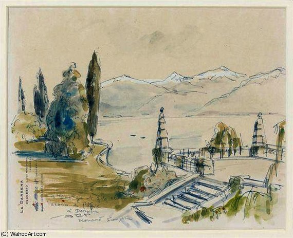 Terrasse De La Darsena, Vue Du Lac Majeur — Léonard Tsuguharu Foujita