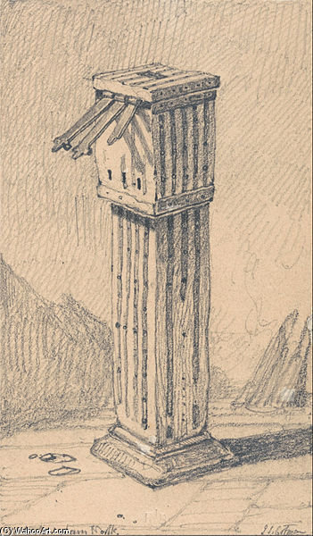 An Ancient Alms Box, Walsingham Church, Norfolk — John Sell Cotman