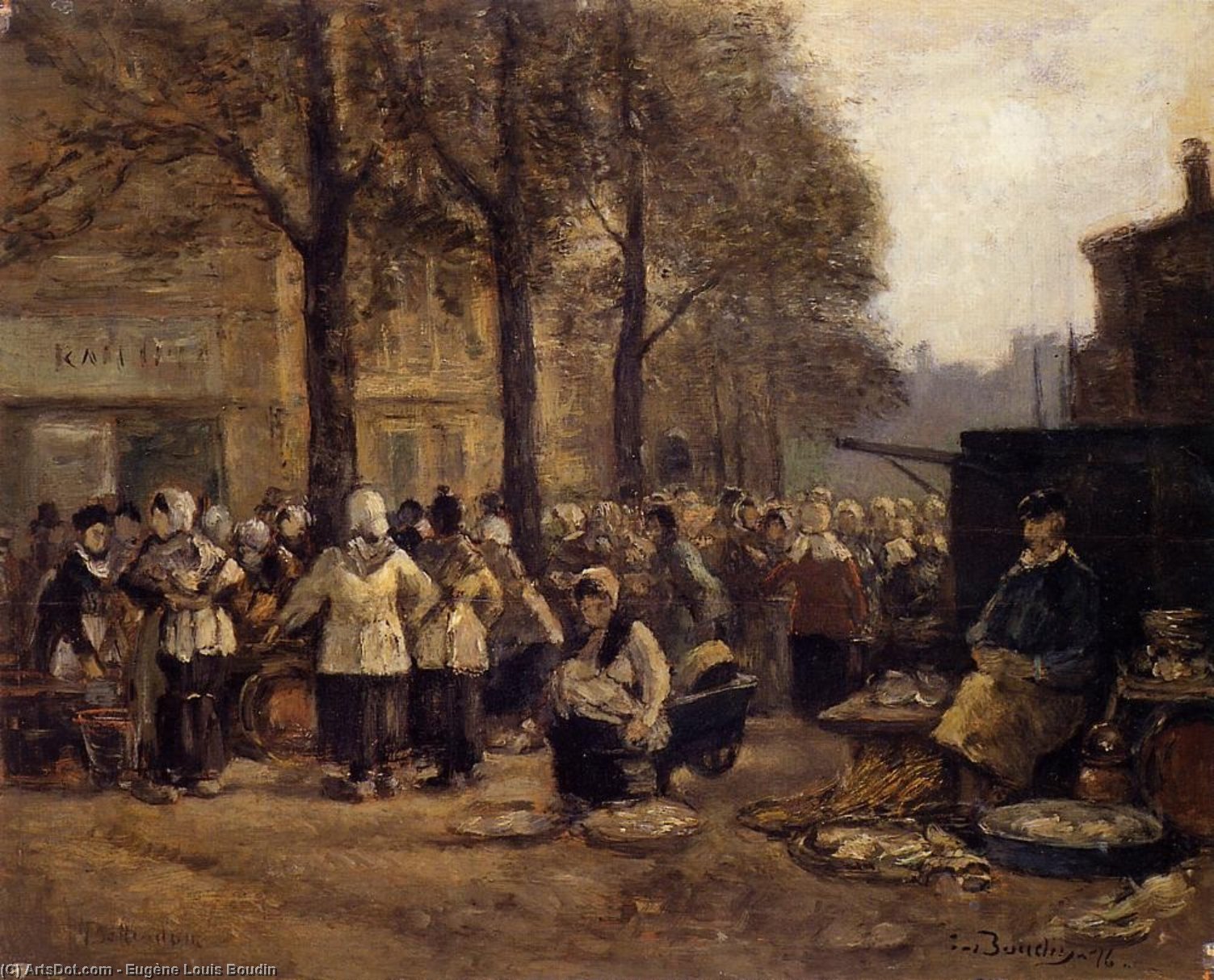 The Fish Market, Rotterdam — Eugène Louis Boudin