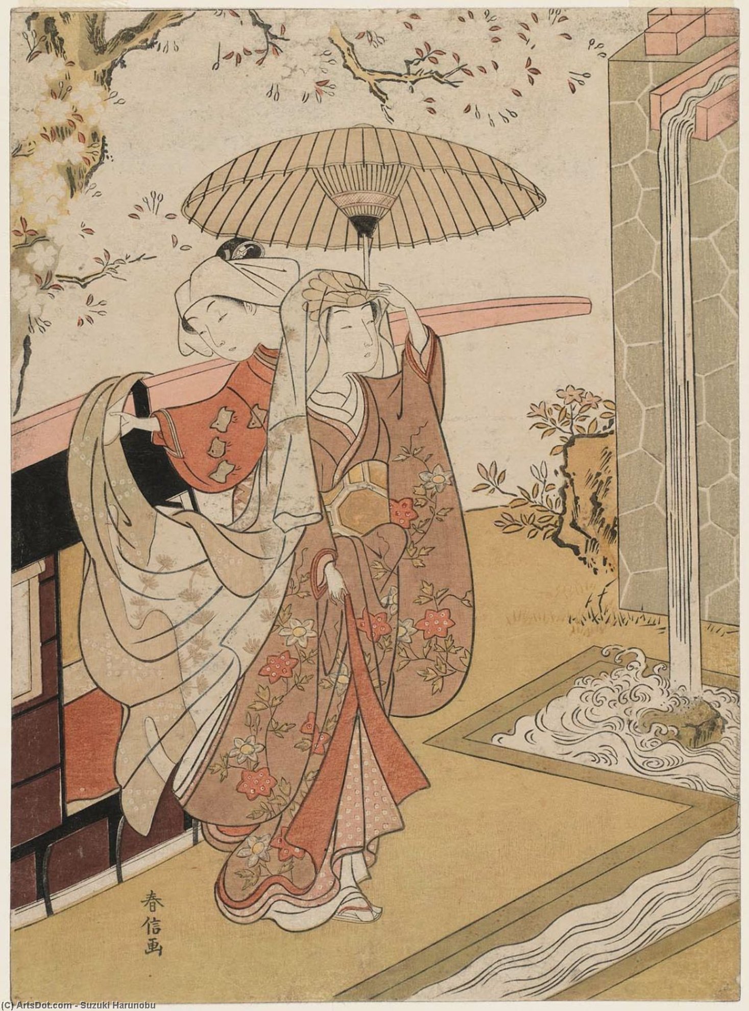 A Modern Version Of Ono No Komachi At Kiyomizu-dera Temple — Suzuki Harunobu