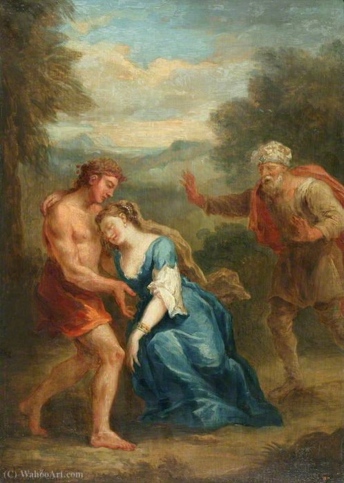 Scene From 'don Quixote' Zoraida Pretending To Swoon In The Garden — John Vanderbank