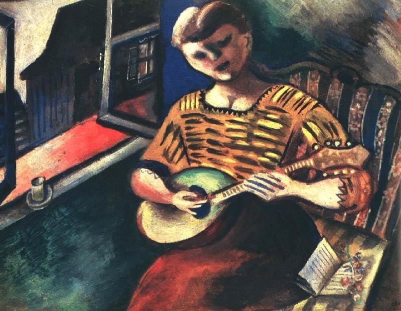 Lisa With A Mandolin — Марк Шагал