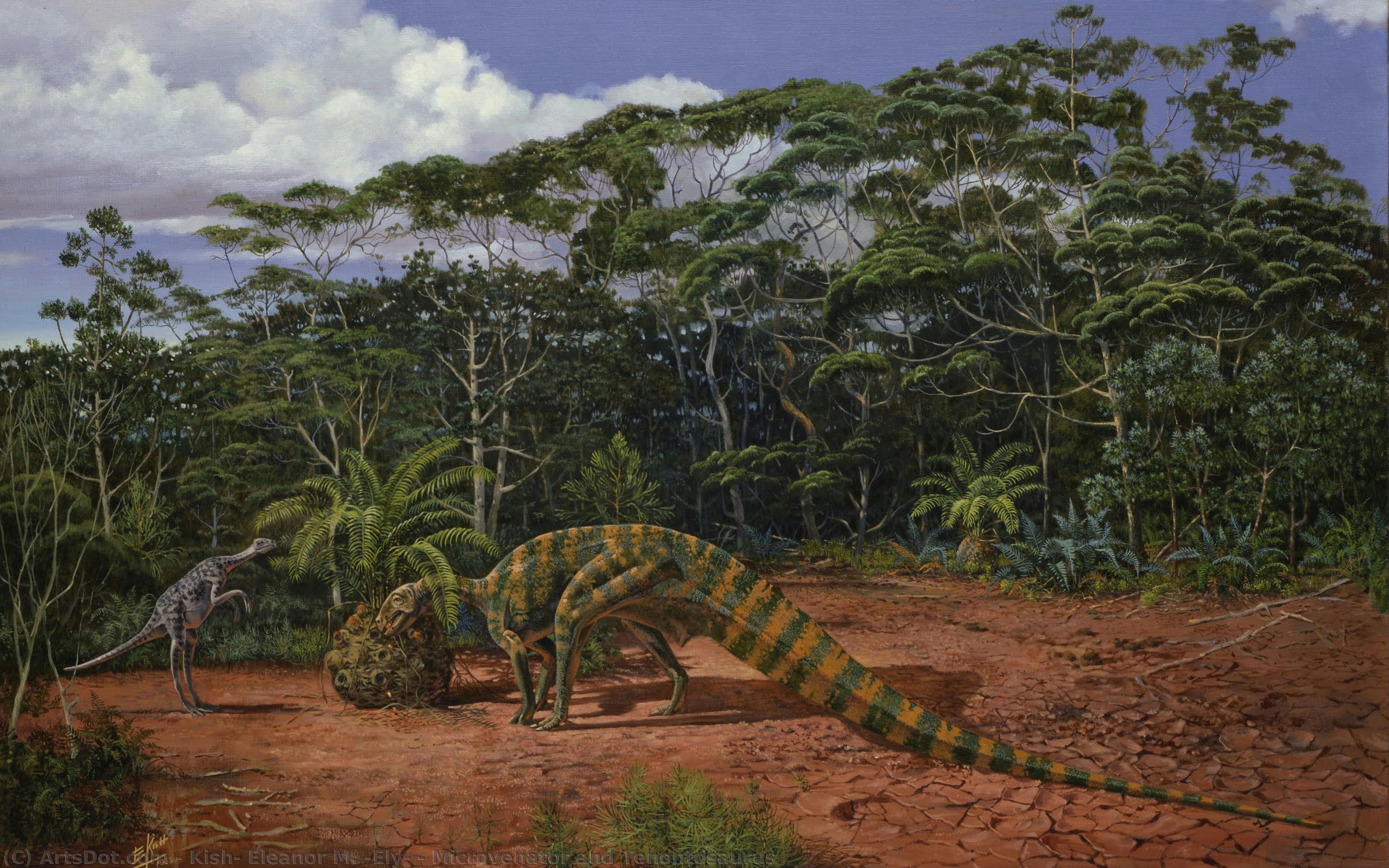 Microvenator And Tenontosaurus — Eleanor M. Kish (ely)